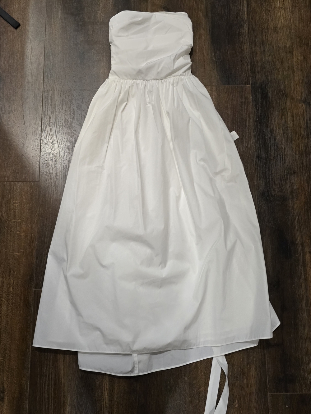 Amanda Uprichard Strapless White Midi Dress